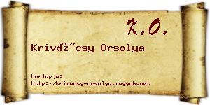 Krivácsy Orsolya névjegykártya